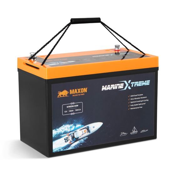 Maxon Xtreme Dual Purpose Marine Carbon AGM Battery N70ZZM AGM